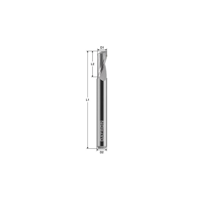 DATRON Single Flute End Mill, 1mm dia., 1/8" shank — 3 pack
