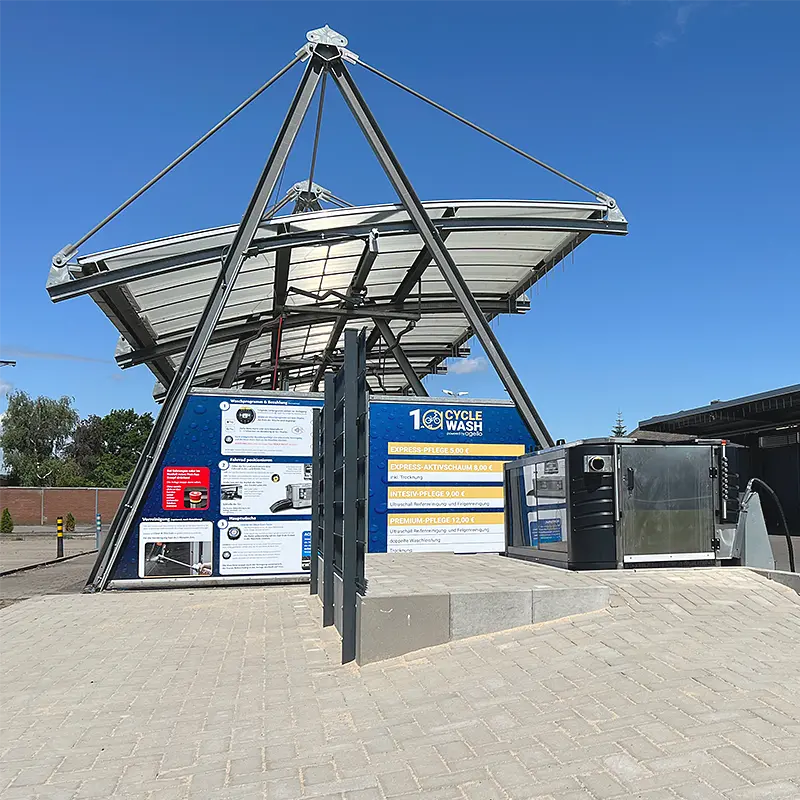 cycleWASH solar pavilion installation